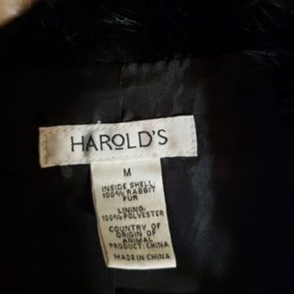 Harold’s rabbitt fur black vest - Picture 2 of 2